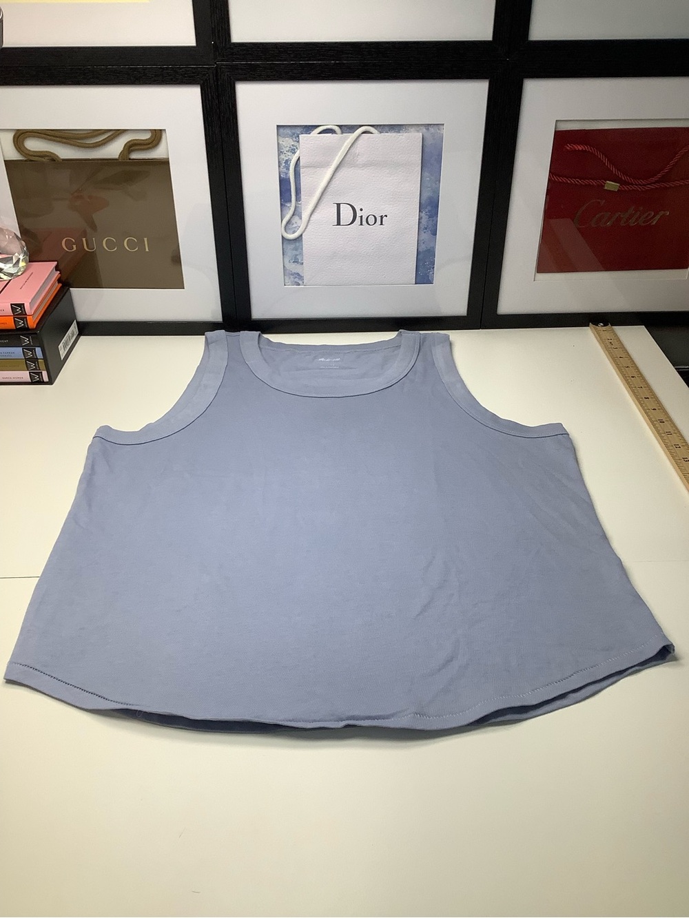 Madewell Softfade Cotton Oversized Crewneck Muscle Tank in Dusty Lavender NWOT